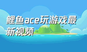 鲤鱼ace玩游戏最新视频