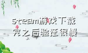 steam游戏下载完之后验证很慢