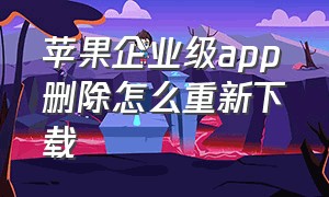 苹果企业级app删除怎么重新下载