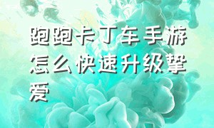 跑跑卡丁车手游怎么快速升级挚爱