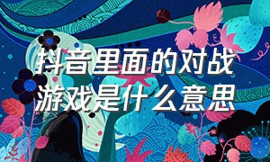 抖音里面的对战游戏是什么意思