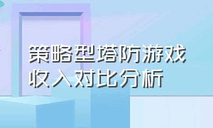 策略型塔防游戏收入对比分析