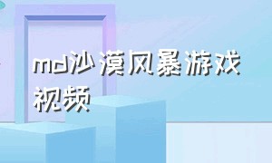 md沙漠风暴游戏视频