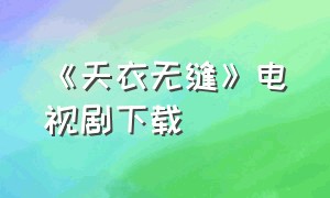 《天衣无缝》电视剧下载