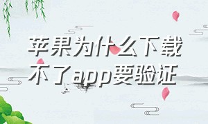 苹果为什么下载不了app要验证