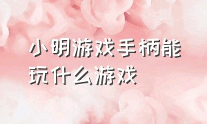 小明游戏手柄能玩什么游戏