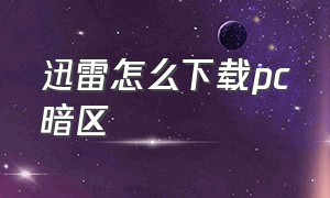 迅雷怎么下载pc暗区