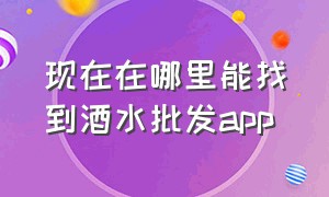 现在在哪里能找到酒水批发app