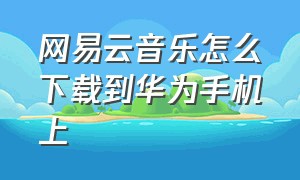 网易云音乐怎么下载到华为手机上