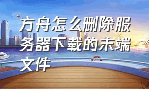 方舟怎么删除服务器下载的末端文件