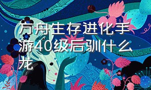 方舟生存进化手游40级后驯什么龙