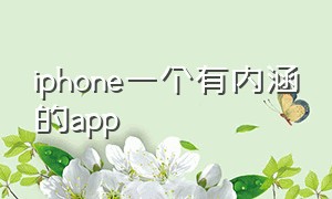 iphone一个有内涵的app