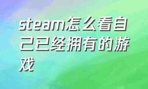 steam怎么看自己已经拥有的游戏