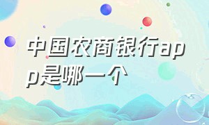 中国农商银行app是哪一个