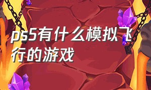 ps5有什么模拟飞行的游戏