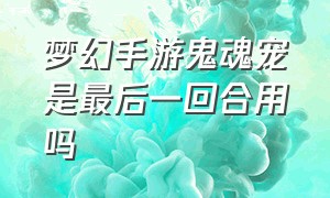 梦幻手游鬼魂宠是最后一回合用吗