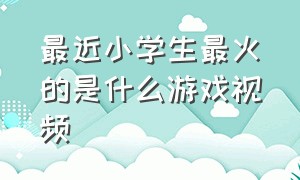 最近小学生最火的是什么游戏视频