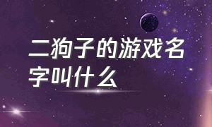 二狗子的游戏名字叫什么