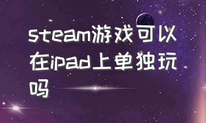 steam游戏可以在ipad上单独玩吗