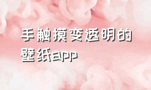 手触摸变透明的壁纸app