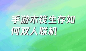 手游木筏生存如何双人联机