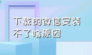 下载的微信安装不了啥原因