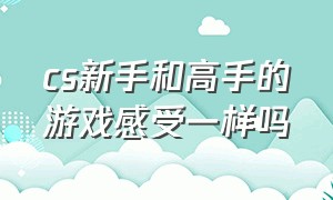 cs新手和高手的游戏感受一样吗