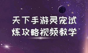 天下手游灵宠试炼攻略视频教学