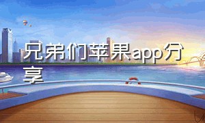 兄弟们苹果app分享