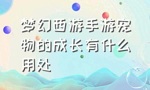 梦幻西游手游宠物的成长有什么用处