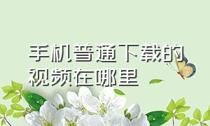 手机普通下载的视频在哪里