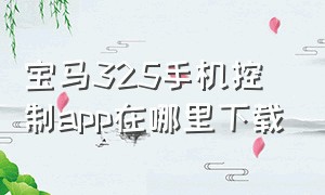 宝马325手机控制app在哪里下载