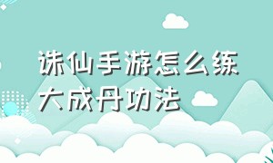 诛仙手游怎么练大成丹功法