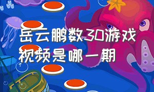 岳云鹏数30游戏视频是哪一期