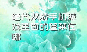 绝代双骄手机游戏里面的蓬莱在哪