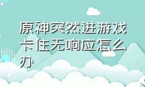 原神突然进游戏卡住无响应怎么办