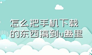 怎么把手机下载的东西搞到u盘里