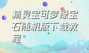 精灵宝可梦绿宝石随机版下载教程