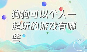 狗狗可以个人一起玩的游戏有哪些