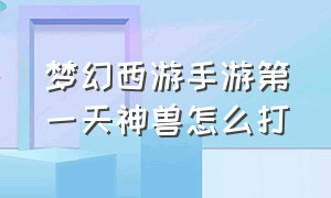 梦幻西游手游第一天神兽怎么打