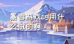 暴雪游戏cg用什么做的啊