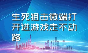 生死狙击微端打开进游戏走不动路