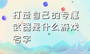 打造自己的专属武器是什么游戏名字