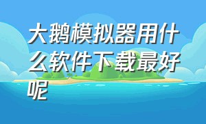 大鹅模拟器用什么软件下载最好呢