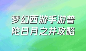 梦幻西游手游普陀日月之井攻略