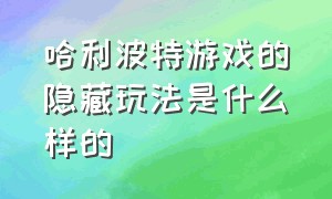 哈利波特游戏的隐藏玩法是什么样的