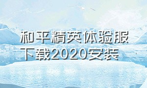 和平精英体验服下载2020安装