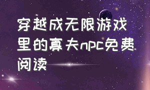 穿越成无限游戏里的寡夫npc免费阅读