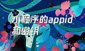 小程序的appid和密钥