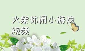 火柴休闲小游戏视频